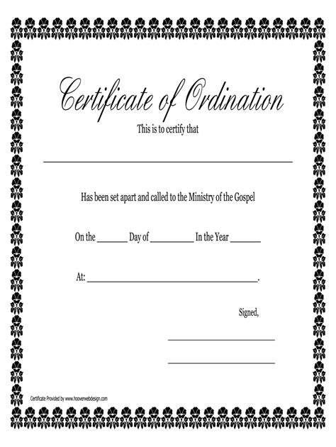 Certificate Of Ordination Template Pdf Fill Out And Sign
