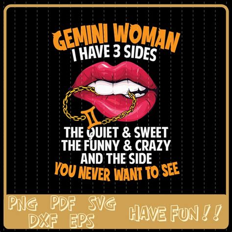 Zodiac Gemini Svg Gemini Woman I Have 3 Sides Svg Gemini Etsy