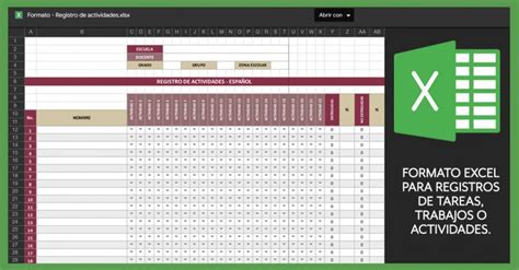 Formato Excel Para Registros De Tareas Trabajos O Actividades
