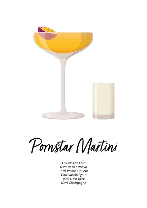 pornstar martini cocktail print pornstar martini poster etsy