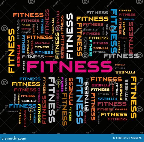 Fitness Word Cloud Image Concept Background Stock Illustration