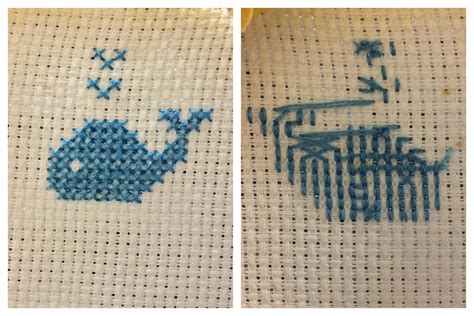 [fo] the front and back of my second cross stitch i got lazy and impatient towards the top but