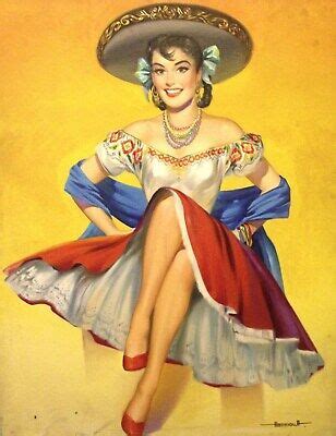 Retro Mexican Latino Pin Up Girl Art Poster New Home Decoration EBay