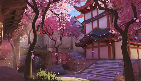 Hd Wallpaper Hanamura Overwatch Video Games Cherry Blossom