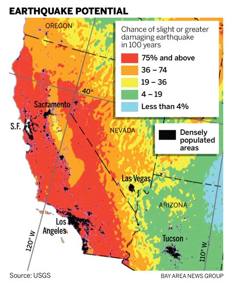 Usgs Releases New Earthquake Risk Map San Jose And Walnut Creek Take