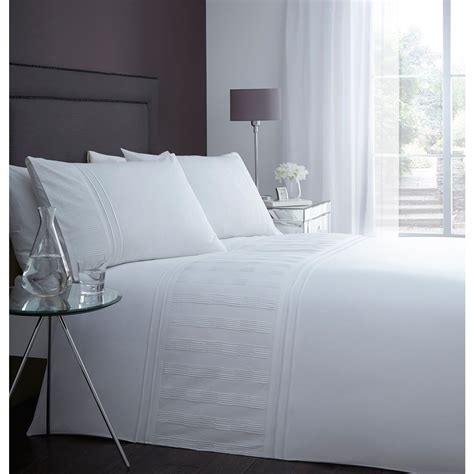 White Pleated Detail Peyton Bedding Set At Home Bed