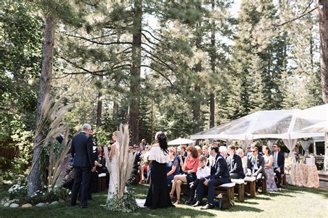 Woodsy Whimsical Lakefront Wedding In Tahoe California Green