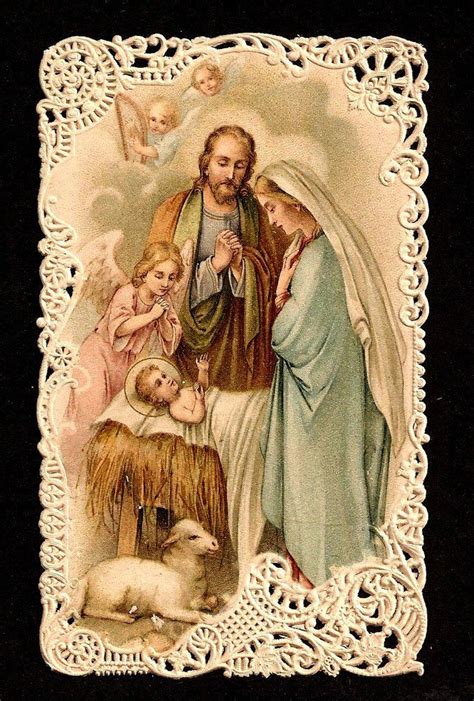 Cut out edge Holy Family by Tradição Católica Imagens Christmas