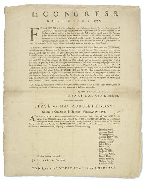 It was written by sam adams of. The First National Thanksgiving, Continental Congress ...