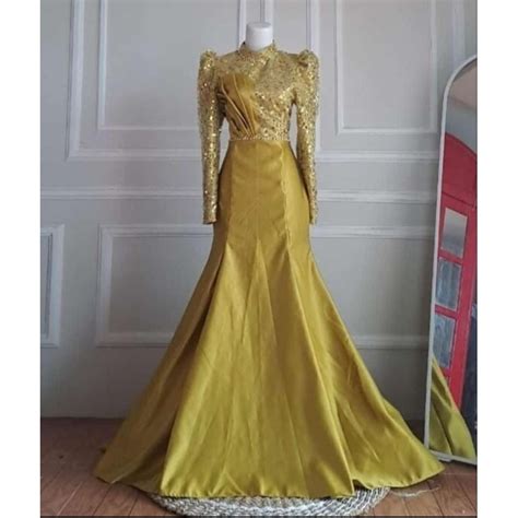 Jual Dress Pesta Duyung Gaun Pengapit Pengantin Mermaid Baju