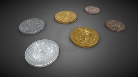 Fantasy Designed Coins Gold Silver Copper Download Free 3d