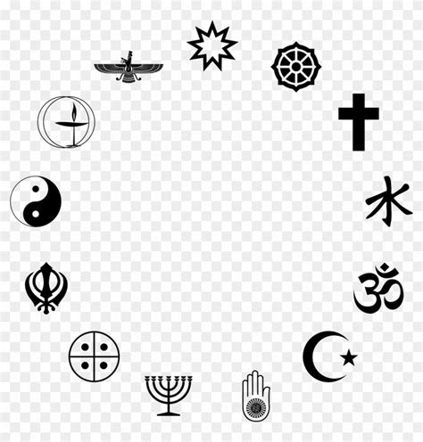 Silhouette Black Religion Circle Of Religious Symbols Hd Png