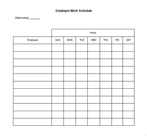 Weekly Employee Schedule Template Task List Templates