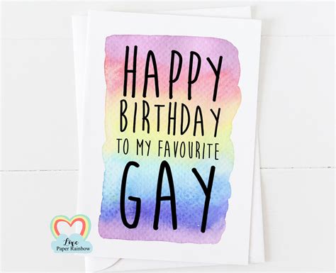 happy birthday to my favourite gay gay birthday card to my etsy