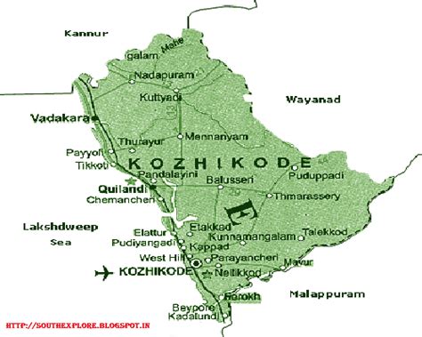 Kozhikkode Tourism Map Tourist Attractions In Kozhikkode Tourist