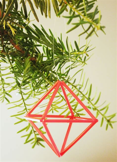 Diy Geometric Straw Prisms Fast And Easy Modern Christmas Tree Ornaments