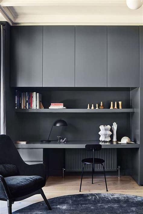 New modern office interior scenes. #study office ideas 38 Modern Dark Office Interior Design Ideas - HOOMDSGN, #Dark #Des… in 2020 ...