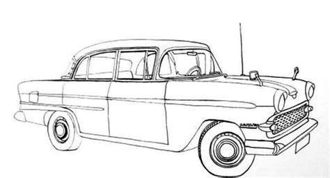 Dodge, ford, chevrolet classic hotrods. Muscle Old Car Coloring Page : Coloring Sky
