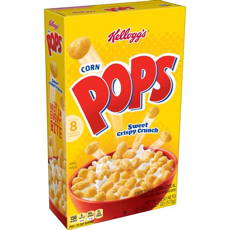 Kelloggs Corn Pops Breakfast Cereal Good Source Of 8 Vitamins And