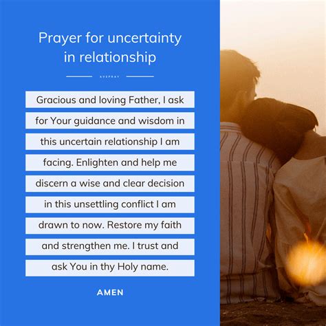 Prayer To God For Assistance With Uncertainty In Relationships Avepray