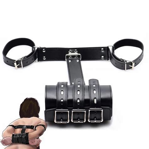 Купить Секс товары Bdsm Leather Harness Arm Binder Bondage Sex Toys Of Wrist Cuffs For Slave