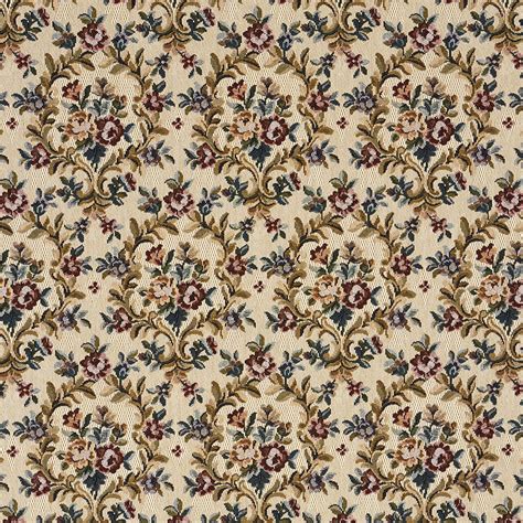 Yellow Beige And Pink Floral Heirloom Vintage Tapestry Upholstery Fabric