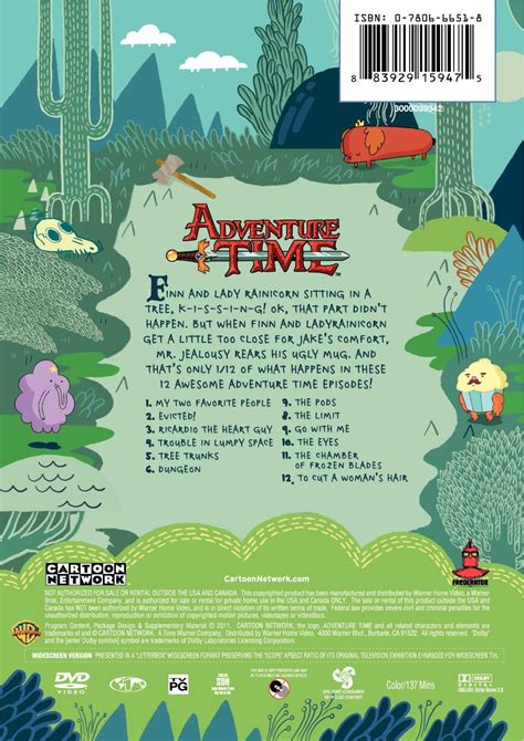 Adventure Time DVD (Back) | Adventure time, Adventure time dvd, Adventure