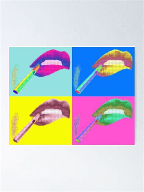 Pop Art Sexy Lips Smoking A Cigarette Warhol Style Poster By