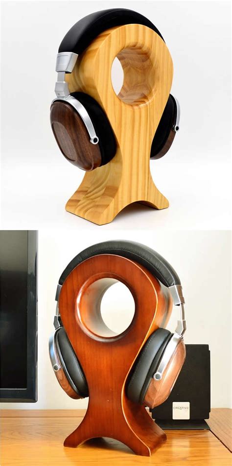 Made to fit a one inch thick table. solid wood Headphones Stand/Hanger/Holder | Diy headphone stand, Woodworking, Wood diy