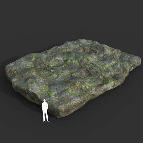 Low Poly Cave Modular Mossy Rock Casual03l 3d Model