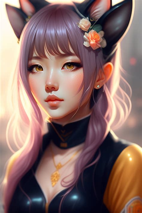 Lexica Cat Ears Girl By Wlop