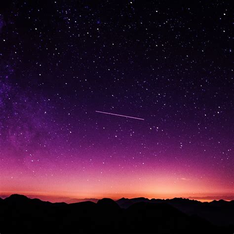 Star Galaxy Night Sky Mountain Purple Red Nature Space Ipad Air