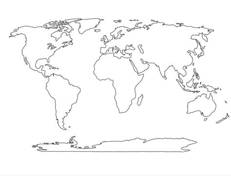 Printable White Transparent Political Blank World Map C3 Free