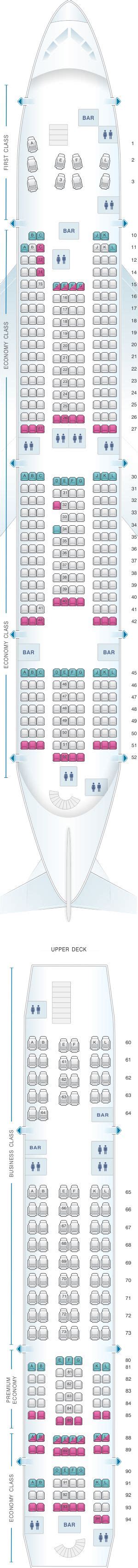 Seat Map Air France Airbus A380 International Long Haul 516pax Air