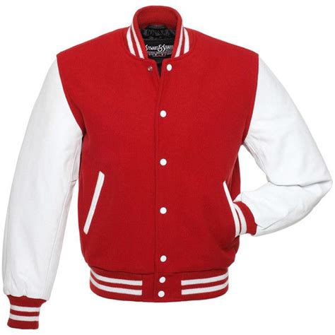 Red Wool And White Leather Letterman Jacket C103 Varsity Jacket