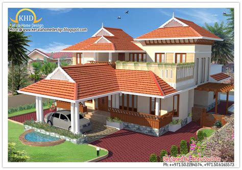 Beautiful Sloping Roof House Elevation 2150 Sq Ft Kerala Home