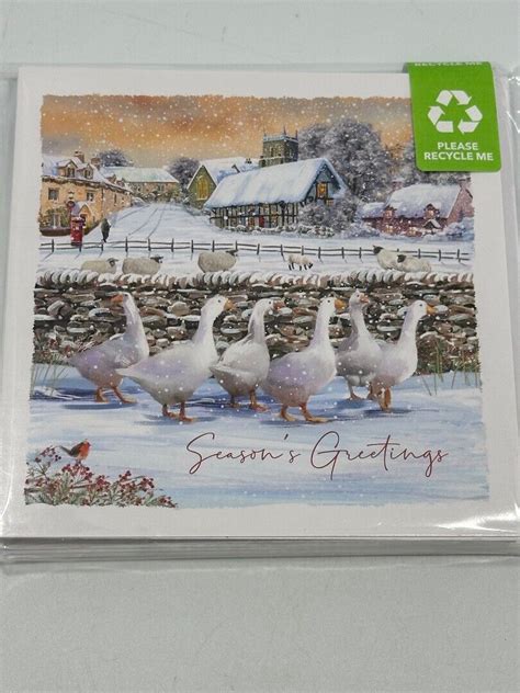 Pack Of Charity Christmas Cards Geese At The Farmyard Longfield