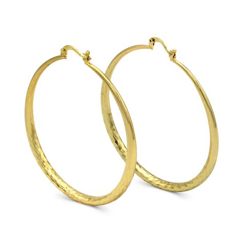 Bébérlini Hoop Earrings Hinged Snap 14k Gold Plated 45 Mm Thick