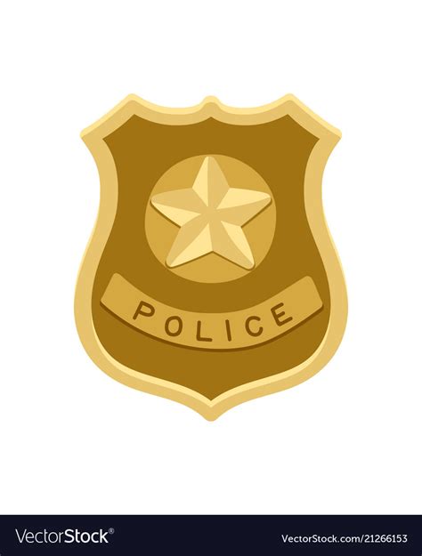 Police Badge Icon Isolated On White Royalty Free Vector