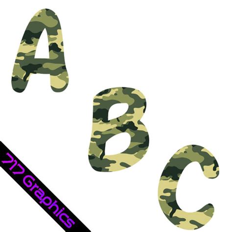 Camouflage Alphabet Clipart Etsy