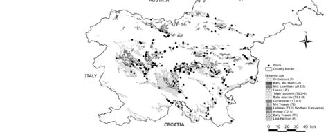 Map Of The Dolomite Occurrences In Slovenia Based On The 1100000