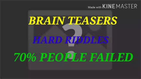 Brain Teasers Hard Riddles Youtube