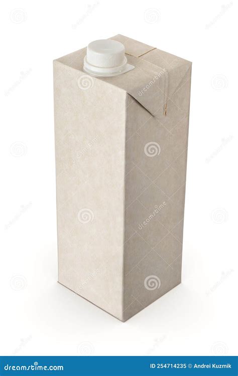 Blank Milk Or Juice Carton Box Isolated On White Stock Image Image Of