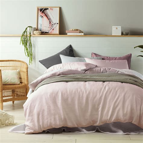 Pink French Linen Quilt Cover Set Quilt Cover Sets Quilt Cover