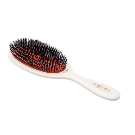 Medium Mason Pearson Pure And Nylon Bristle Hair Brush In White Bn2 Jun