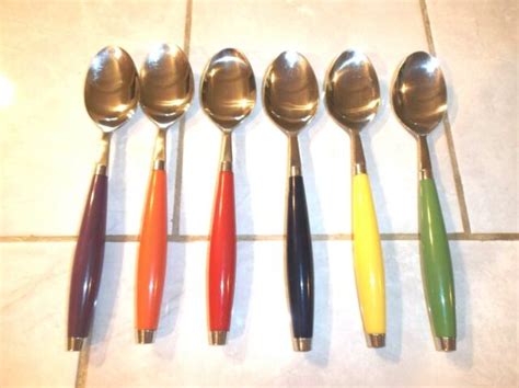 Lot Of Six Homer Laughlin Fiesta Soup Oval Place Spoons Ebay