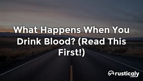 What Happens When You Drink Blood Read This First