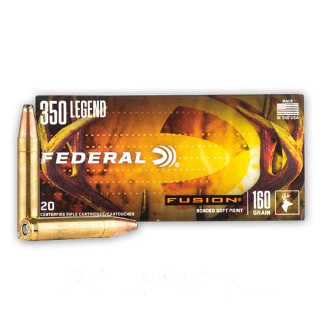 350 Legend 160 Grain Bonded Sp Federal Fusion 20 Rounds Ammo