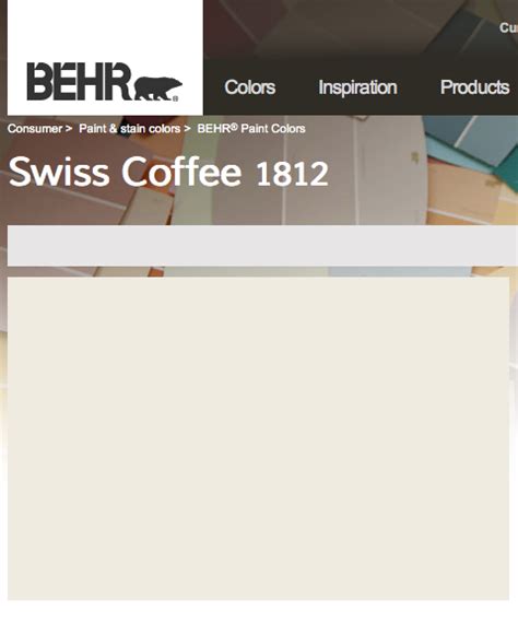 What to do with sea pearl swiss coffee paint? Behr swiss coffee Nursery | House color palette ...