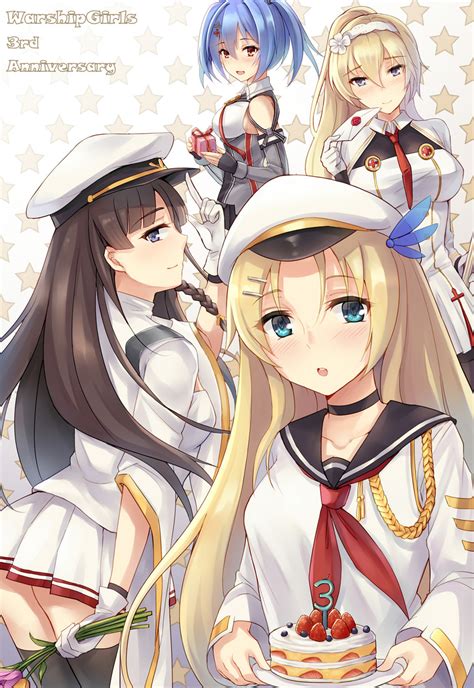 Saratoga Prinz Eugen Duke Of York And Haruna Warship Girls R Drawn